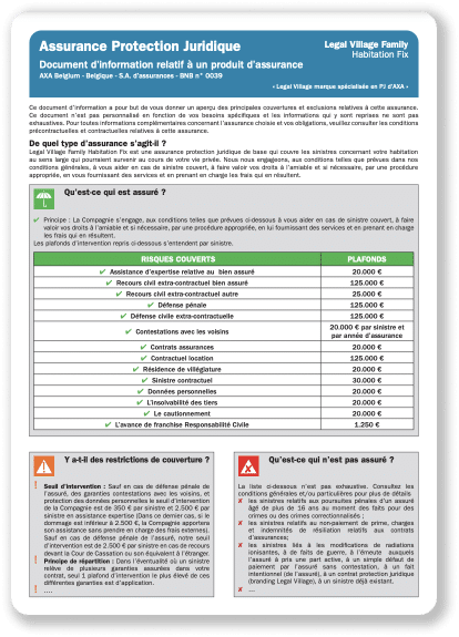 assurance protection juridique famille habitation fiche produit