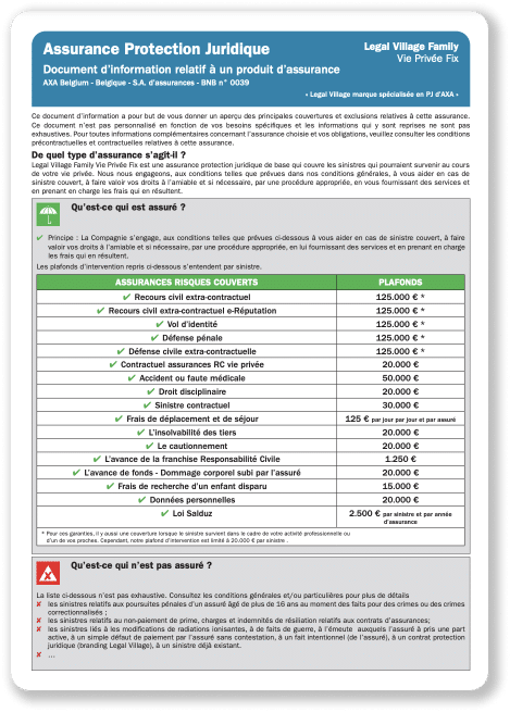 assurance protection juridique famille vie privée fiche produit