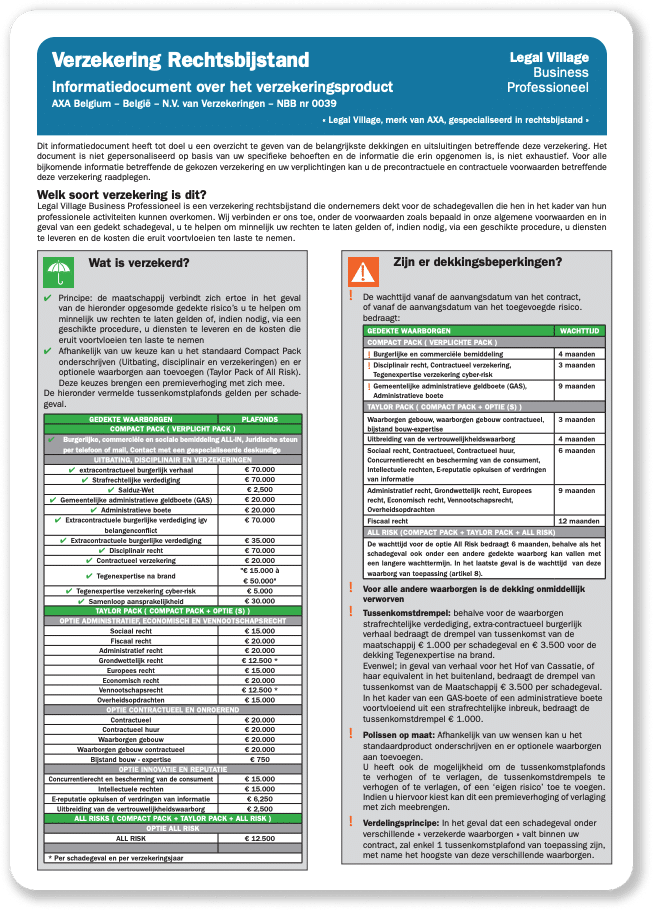 assurance protection juridique legal village business professionnelle