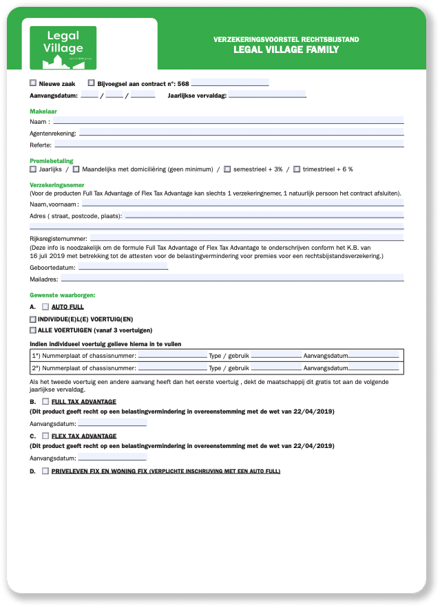 proposition d'assurance protection juridique famille